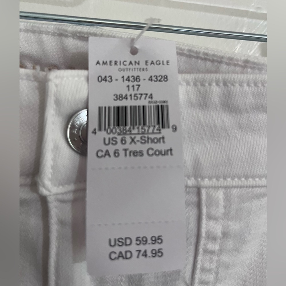 NWT American Eagle Women’s 6 X-Short Festival Flare White Jeans - Picture 5 of 9
